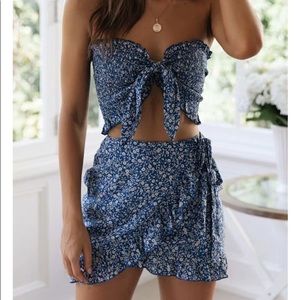 ‘Teresa’ Floral Ruched Tied Two-Set